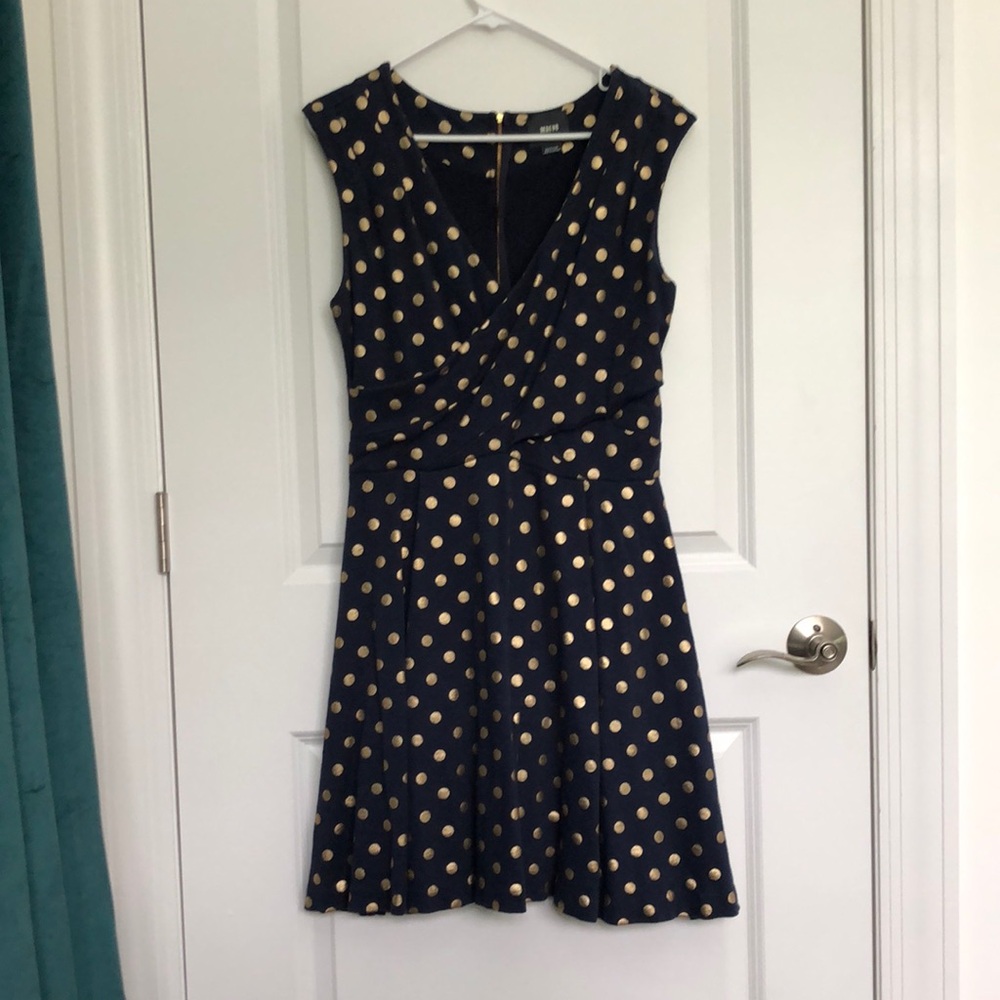 Maeve Metallic Polka Dot Cocktail Dress